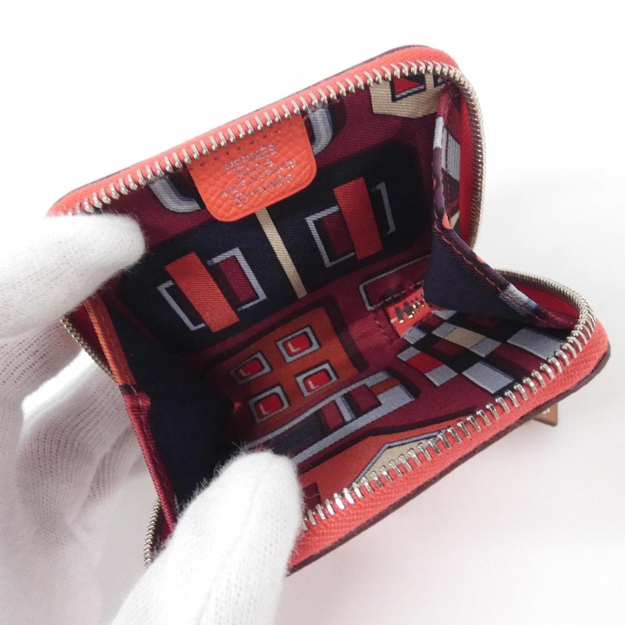 エルメス CARRE EN BOUCLES シルク イン ポルト モネ コインケース