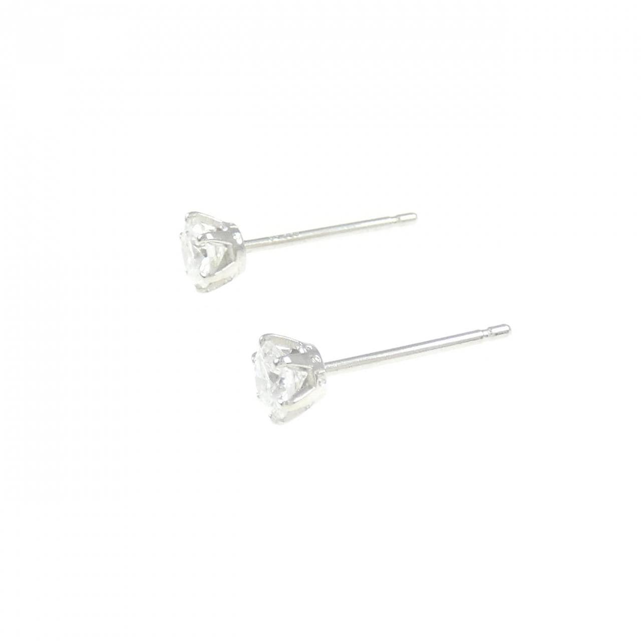 PT900 ソリティア ダイヤモンド ピアス 0.335CT