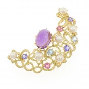 タサキ カラーストーン ブローチ