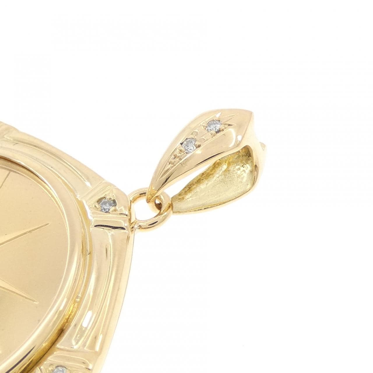 K18YG(枠) ダイヤモンド コイン ペンダント 0.07CT