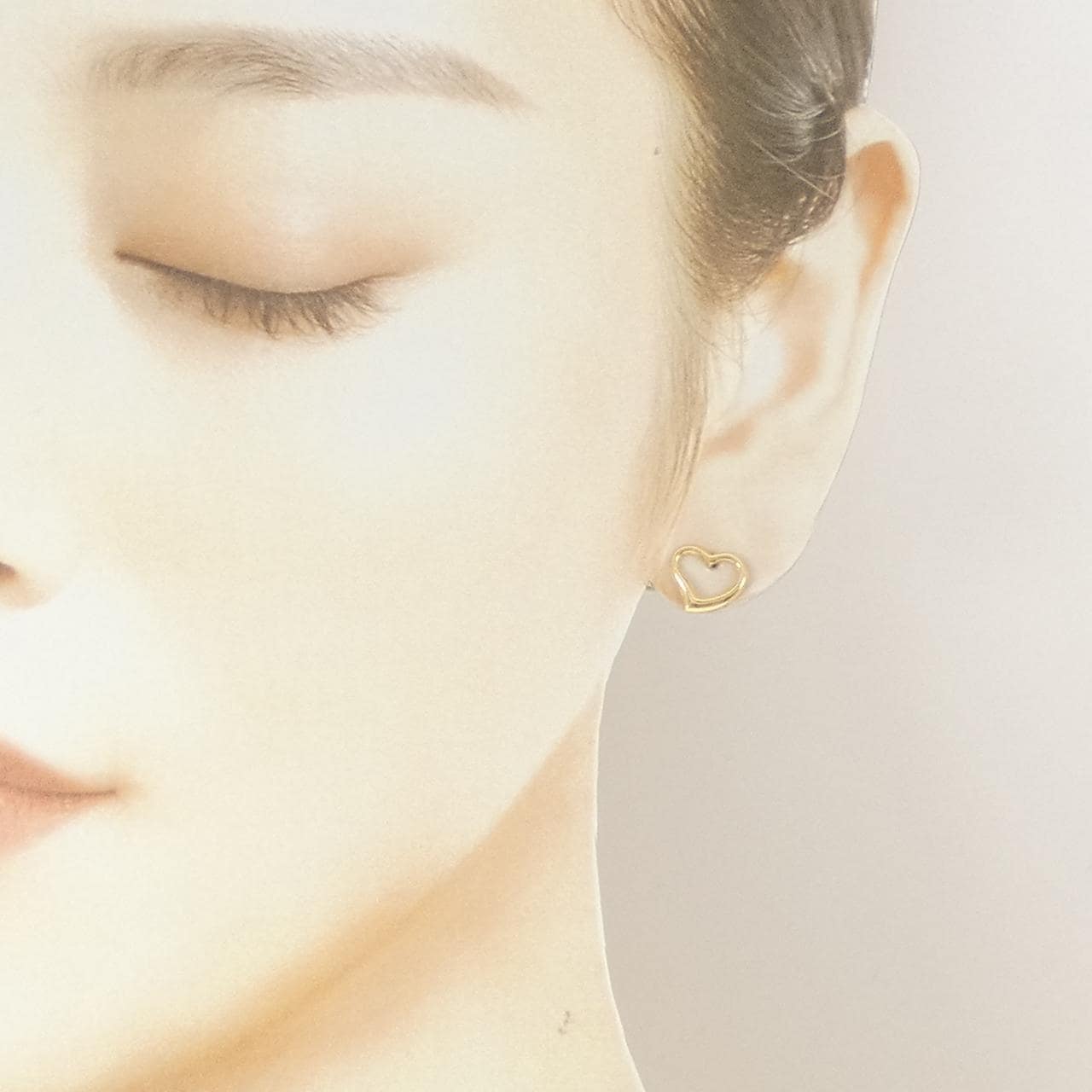 K18YG ハート ピアス