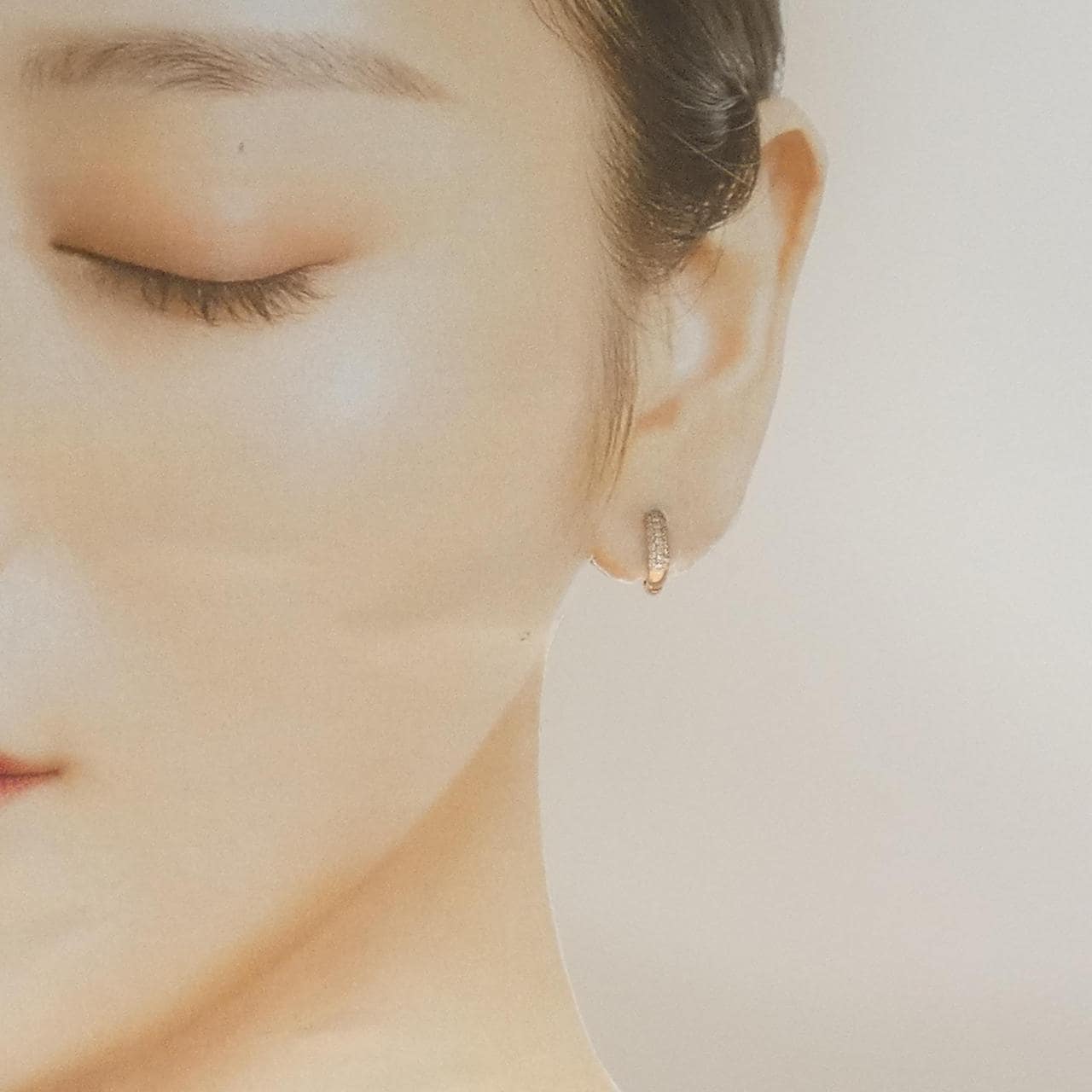 K10PG ダイヤモンド ピアス 0.10CT 片耳