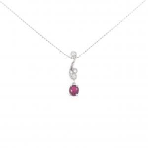 K18WG ルビー ネックレス 0.59CT