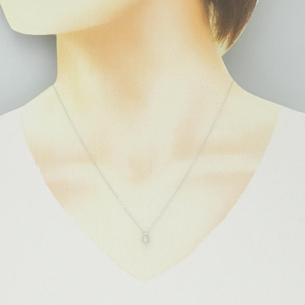 K18WG ダイヤモンド ネックレス 0.15CT