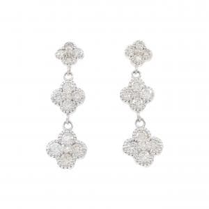 K18WG フラワー ダイヤモンド ピアス 1.00CT