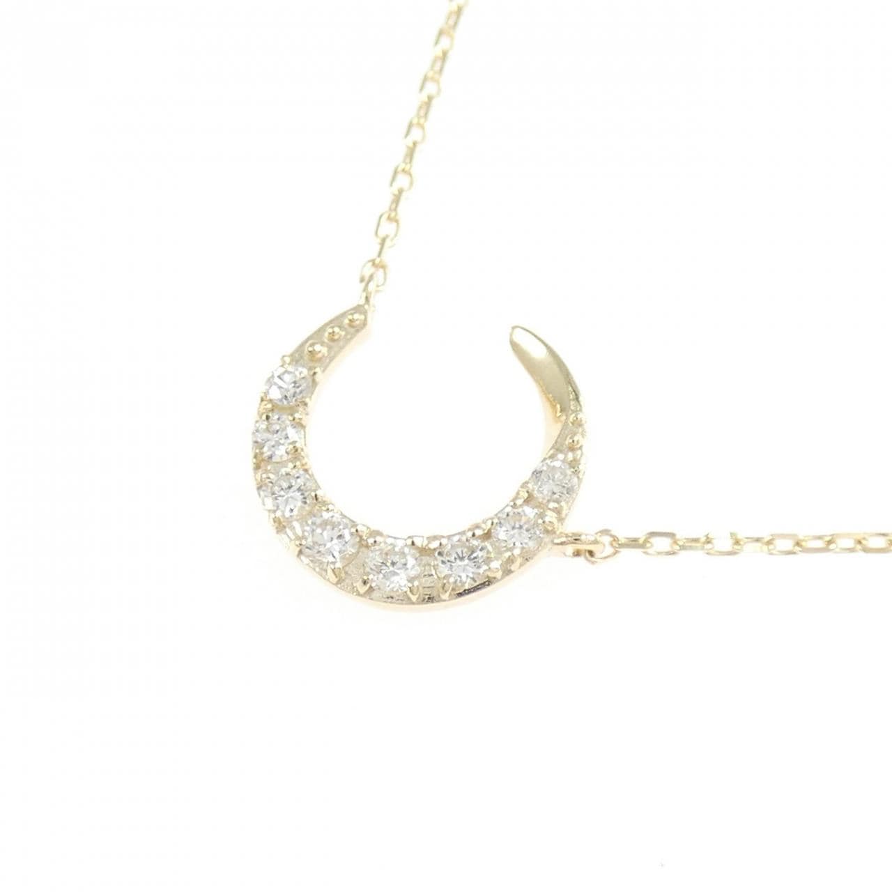 【リメイク】K10YG ムーン ダイヤモンド ネックレス 0.10CT