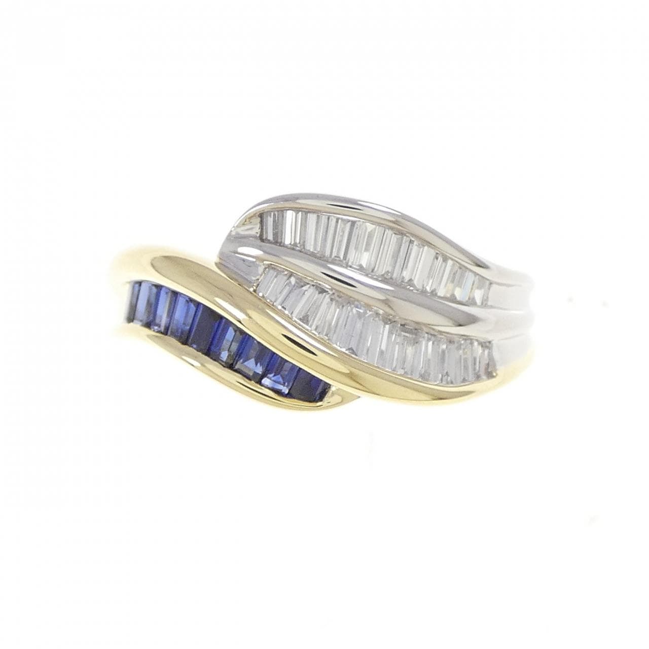 K18YG/PT900 サファイヤ リング 0.50CT