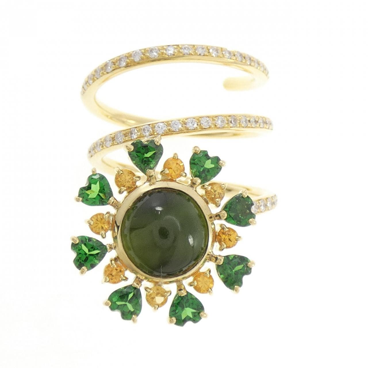 750YG カラーストーン リング