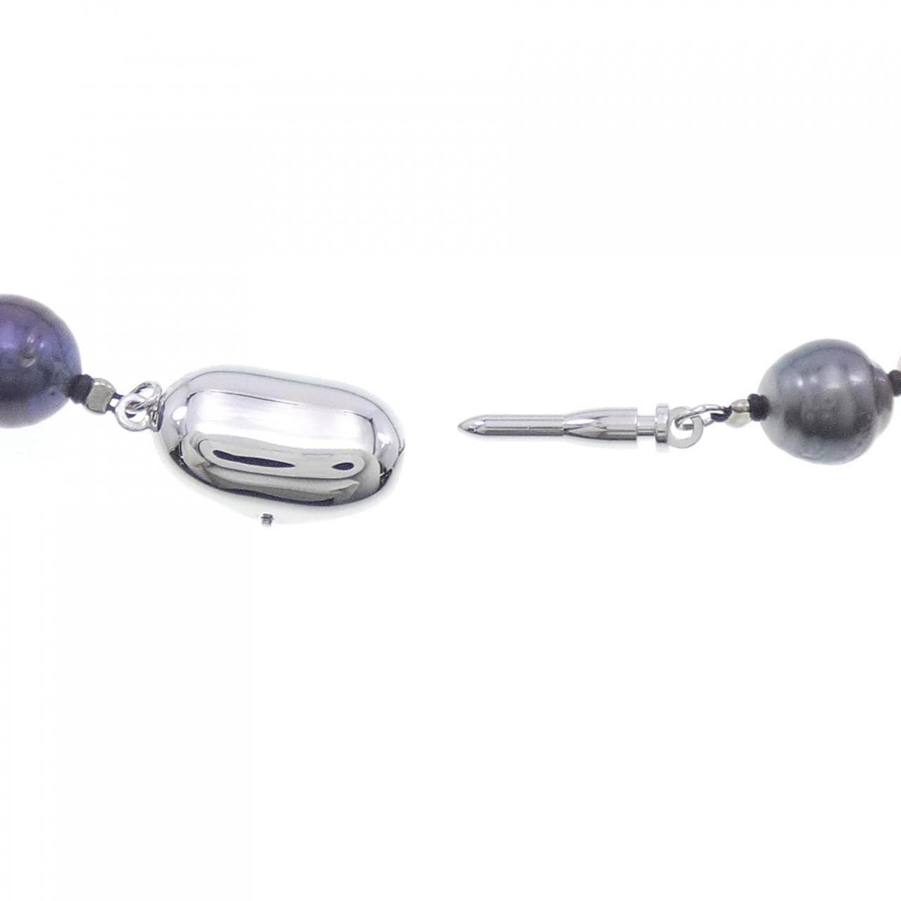 银扣黒蝶珍珠项链 8-11 毫米