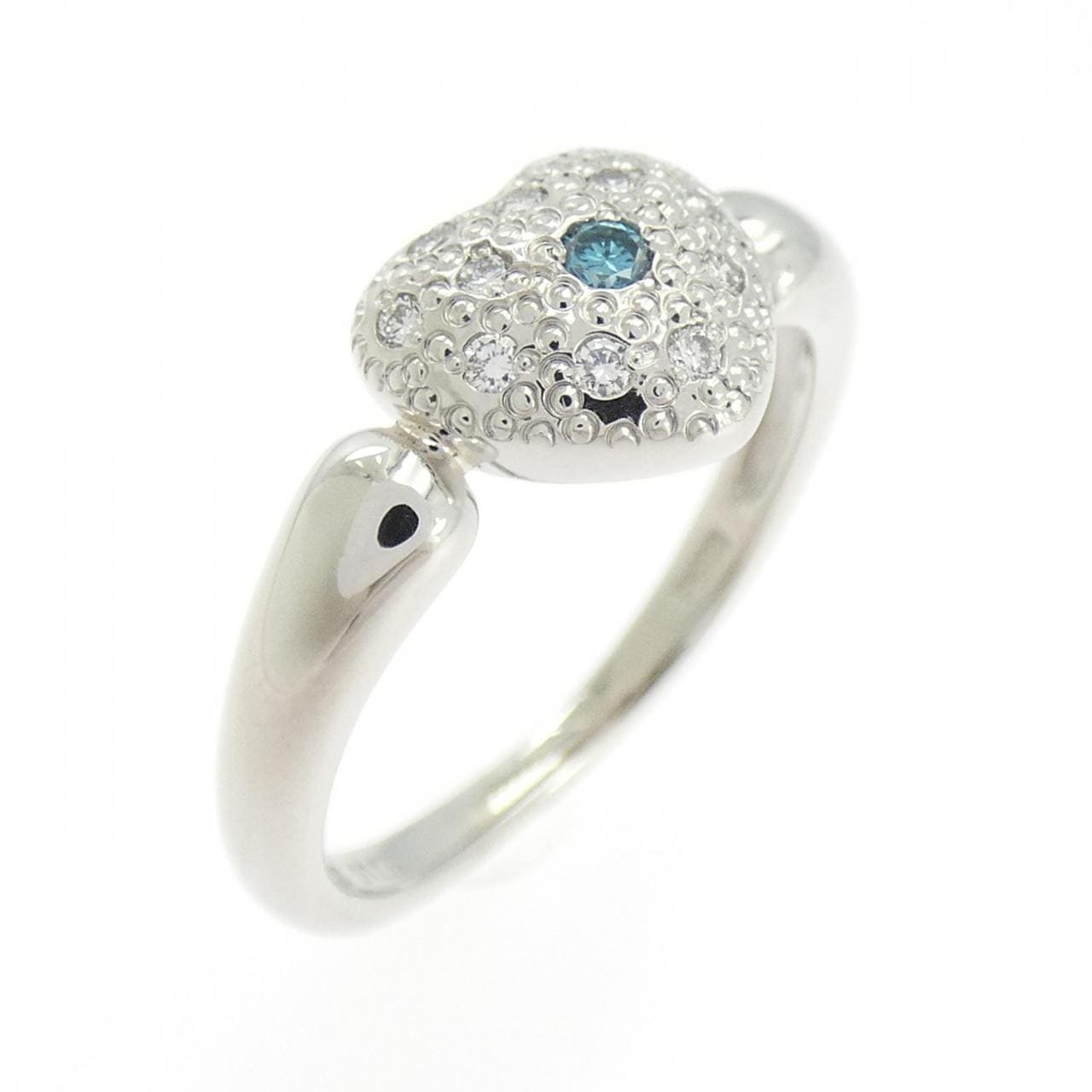 PT900心形钻石戒指，0.10克拉