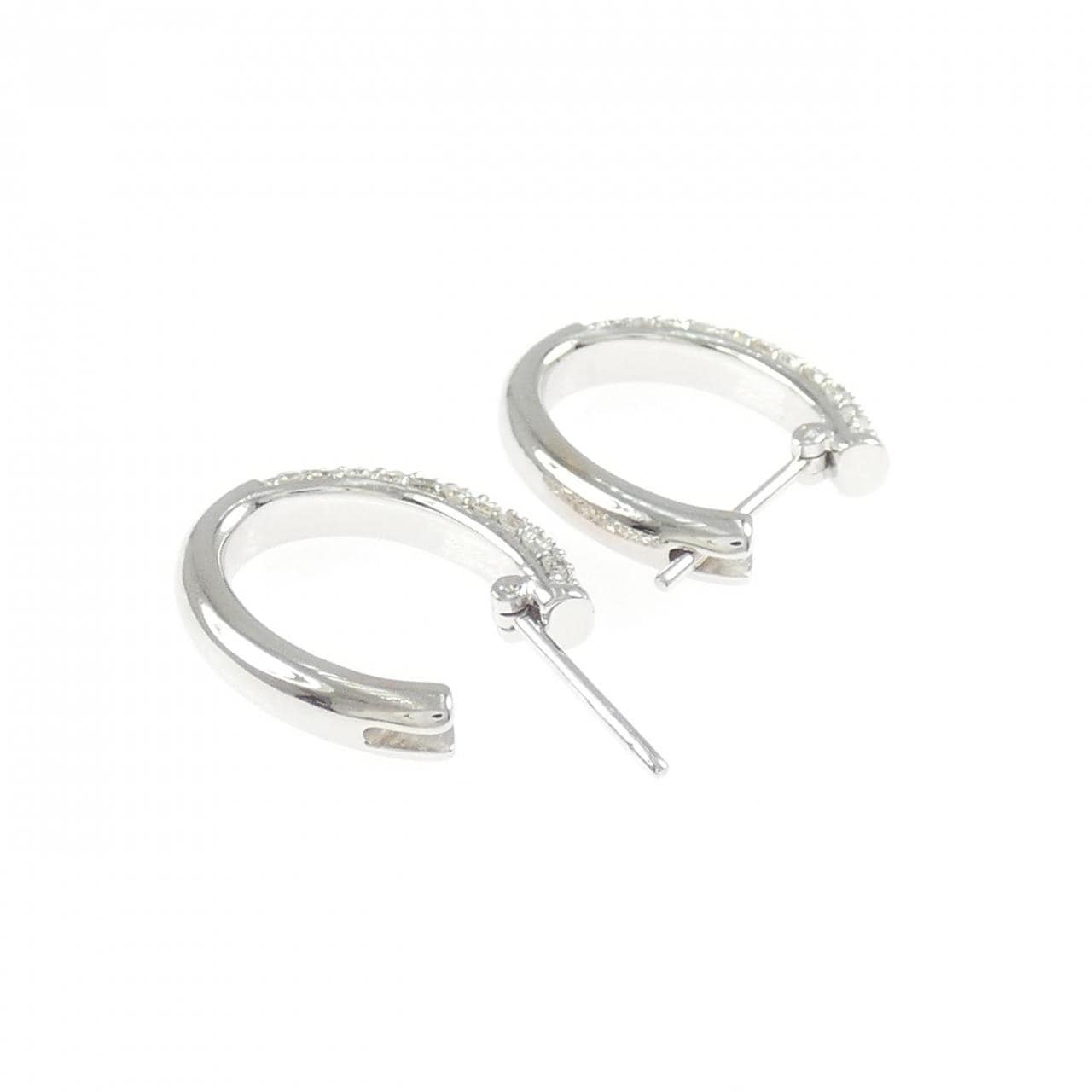 K18WG パヴェ ダイヤモンド フープピアス 0.52CT