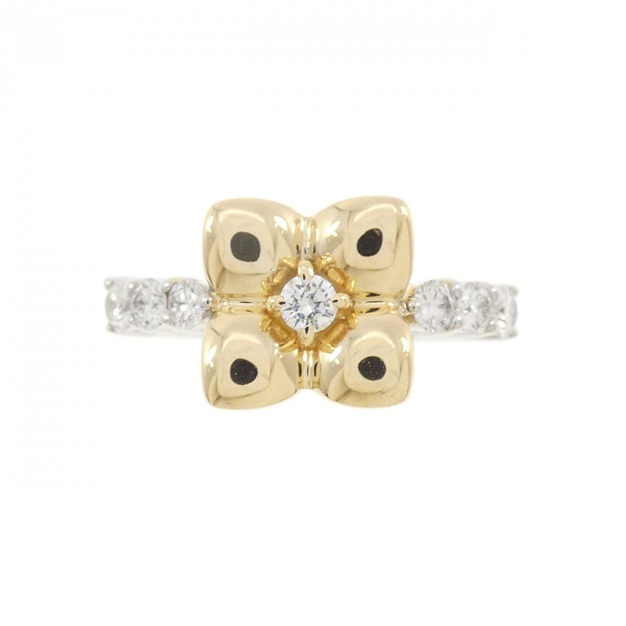 750WG/750YG フラワー ダイヤモンド リング 0.45CT
