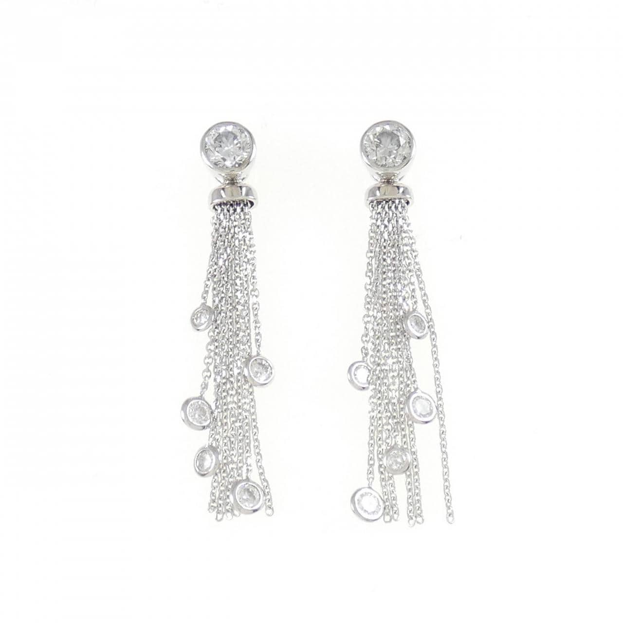 K18WG 2WAY Diamond earrings 1.32CT