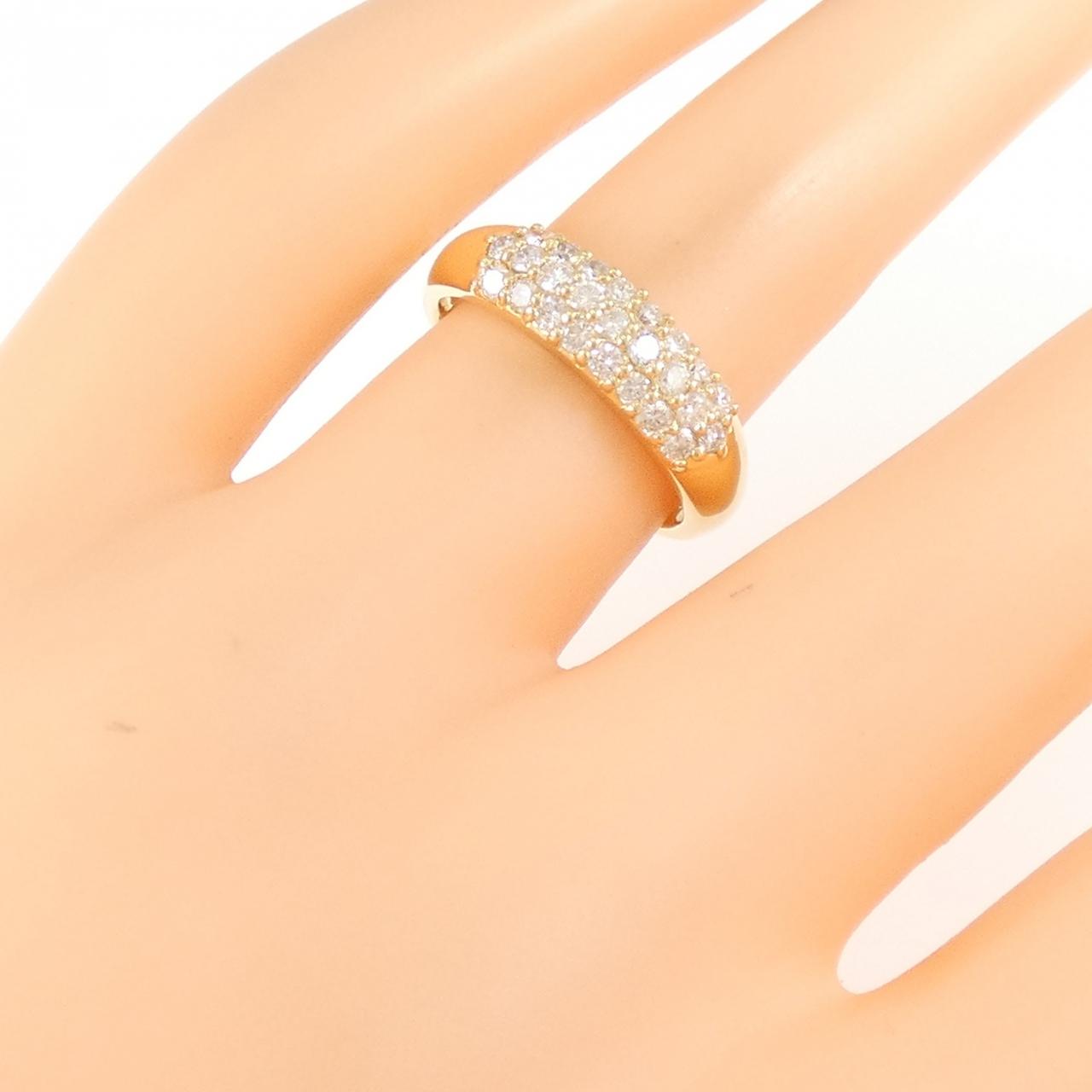 K18YG パヴェ ダイヤモンド リング 0.50CT