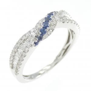 K18WG サファイヤ リング 0.10CT
