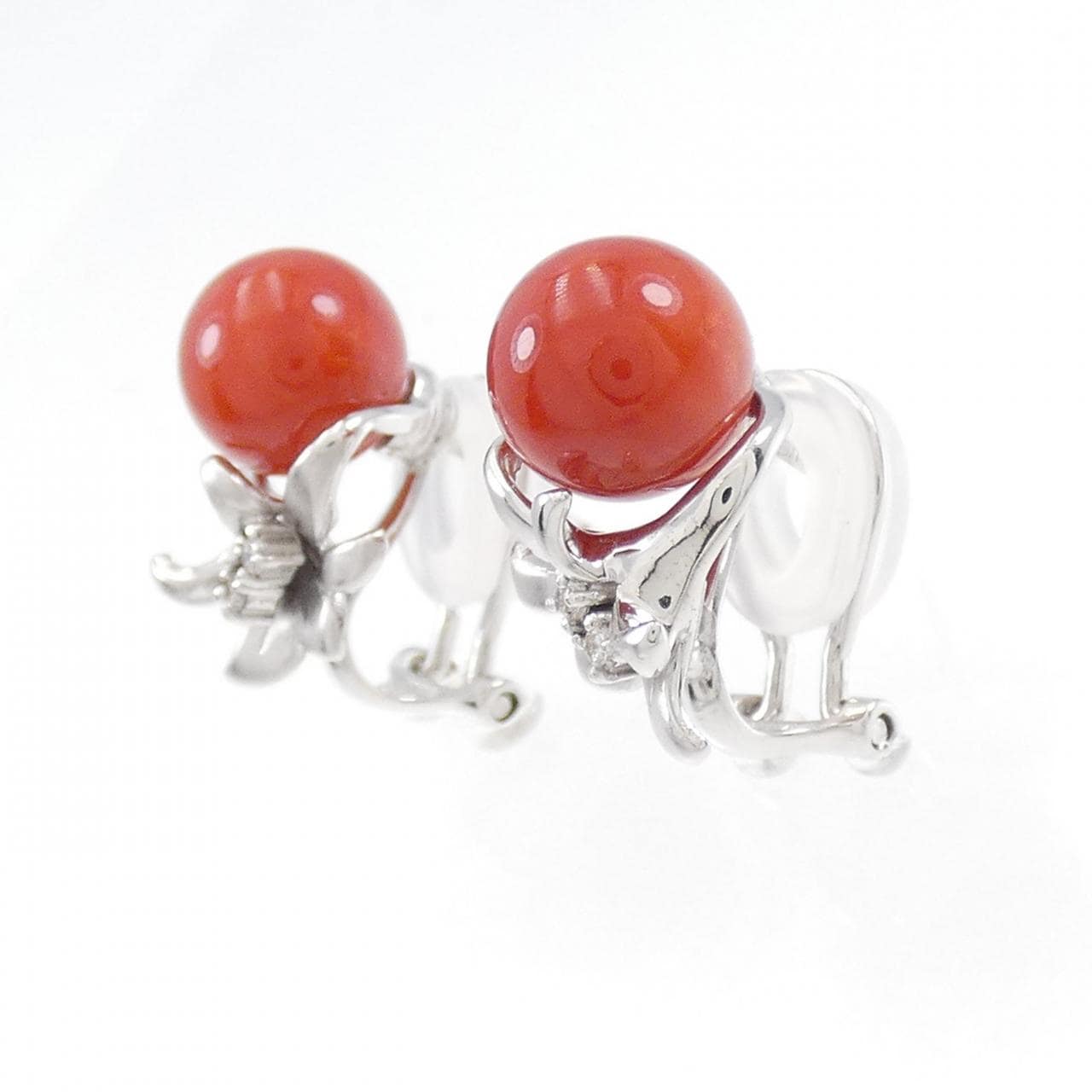 K18WG/K14WG Coral Earrings