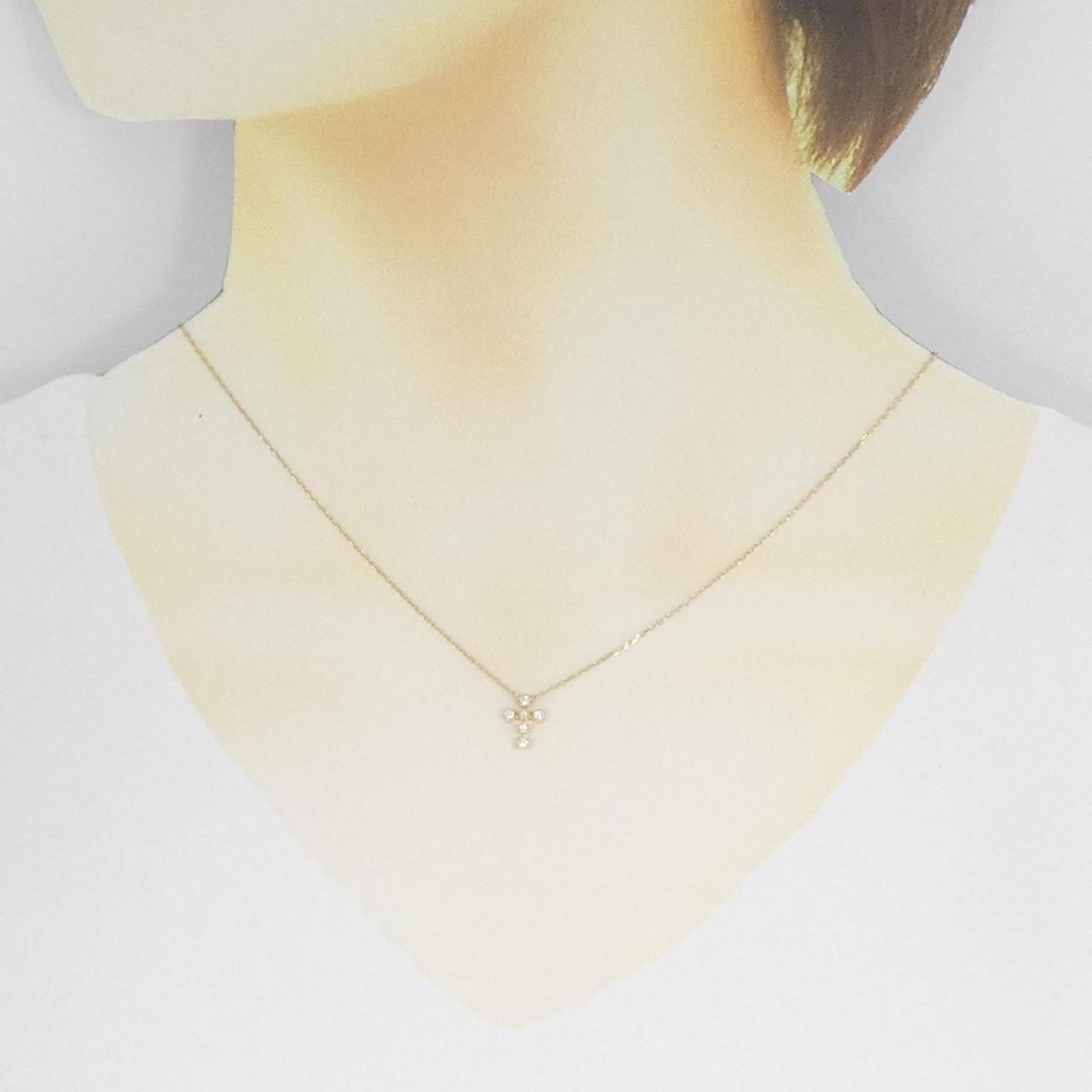 スタージュエリー クロス ダイヤモンド ネックレス 0.10CT