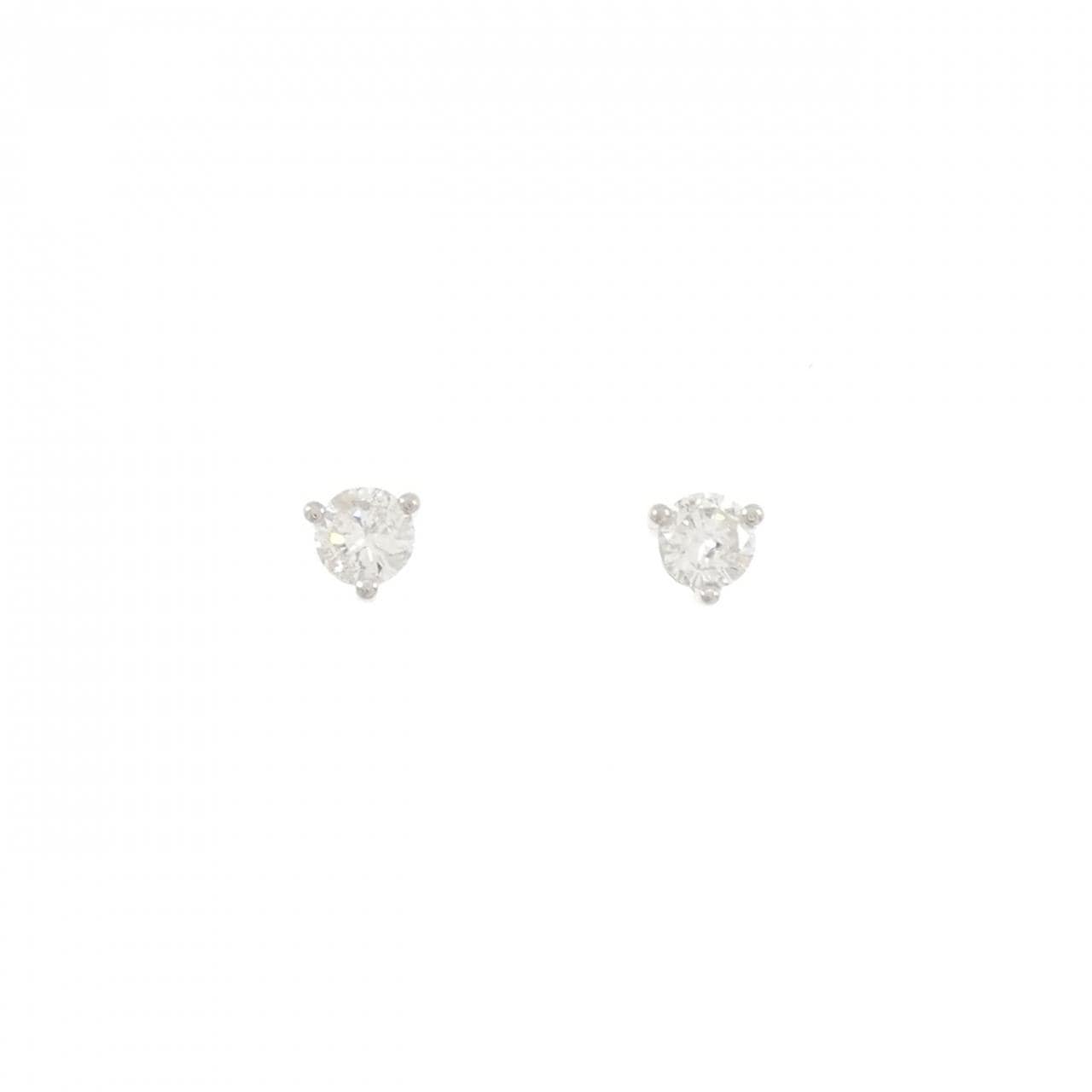 PT900 ソリティア ダイヤモンド ピアス 0.50CT
