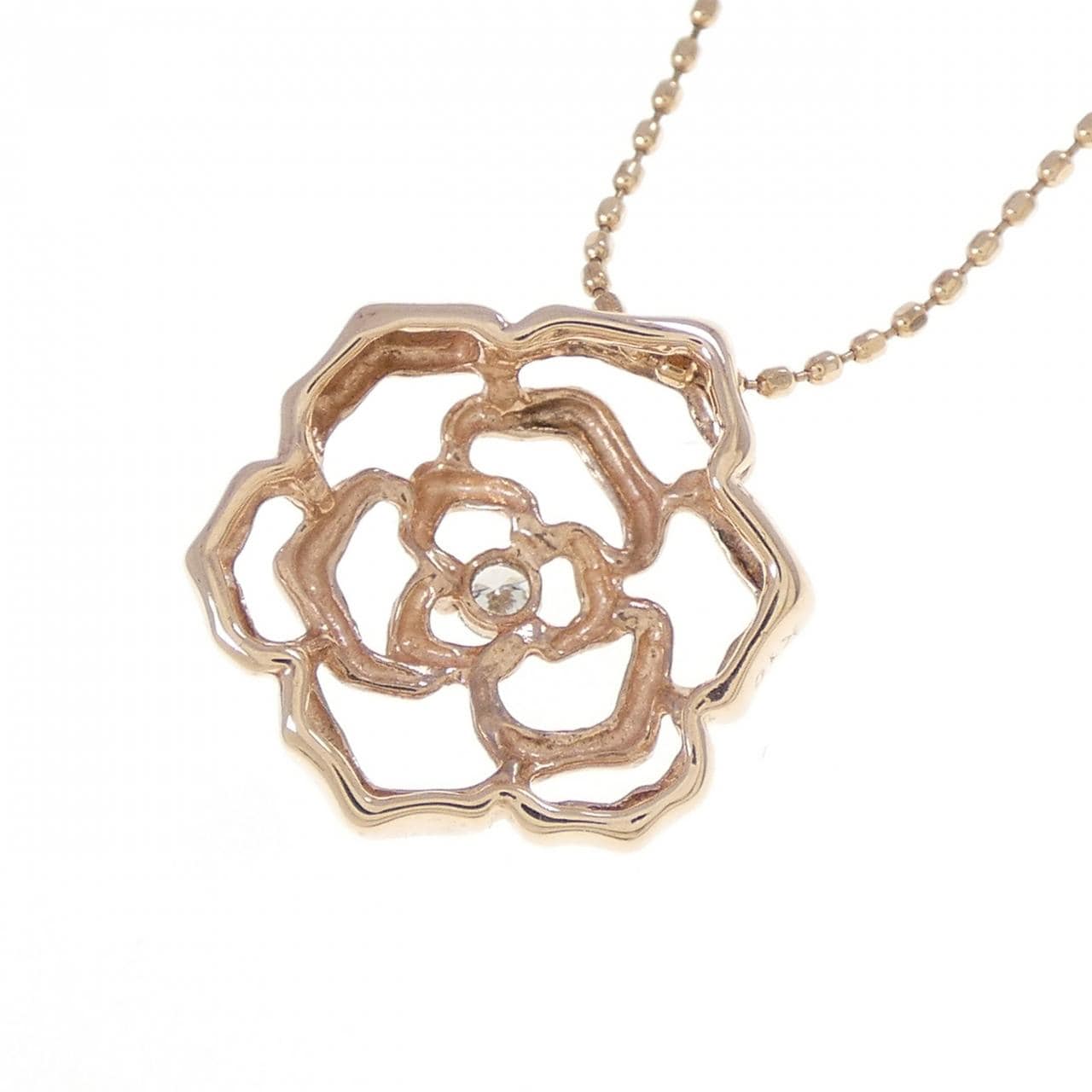 K10PG フラワー ダイヤモンド ネックレス