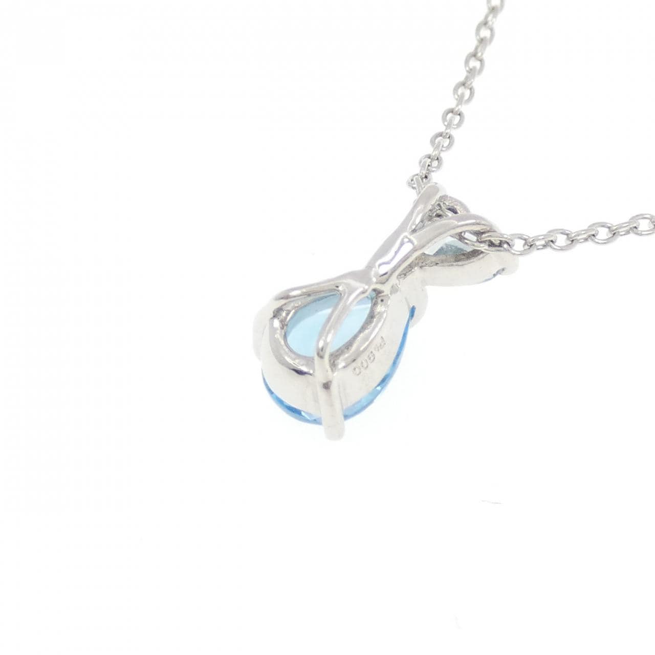 PT900/PT850 ハート ブルートパーズ ネックレス