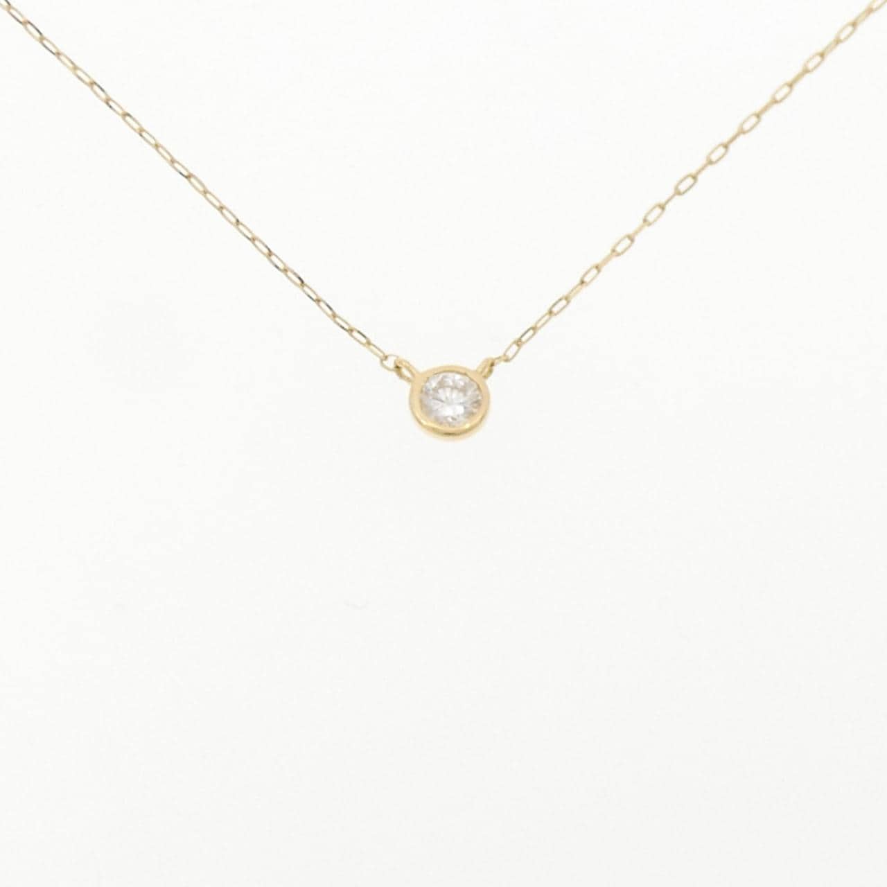 K18YG ソリティア ダイヤモンド ネックレス 0.10CT