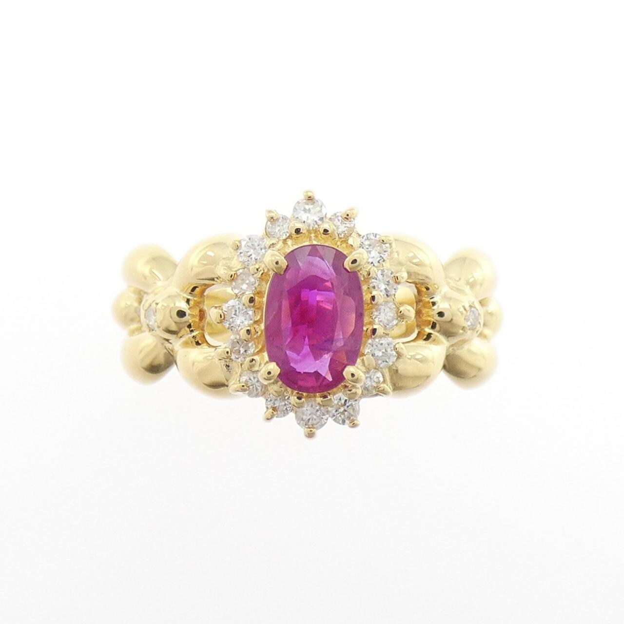 K18YG ルビー リング 0.57CT