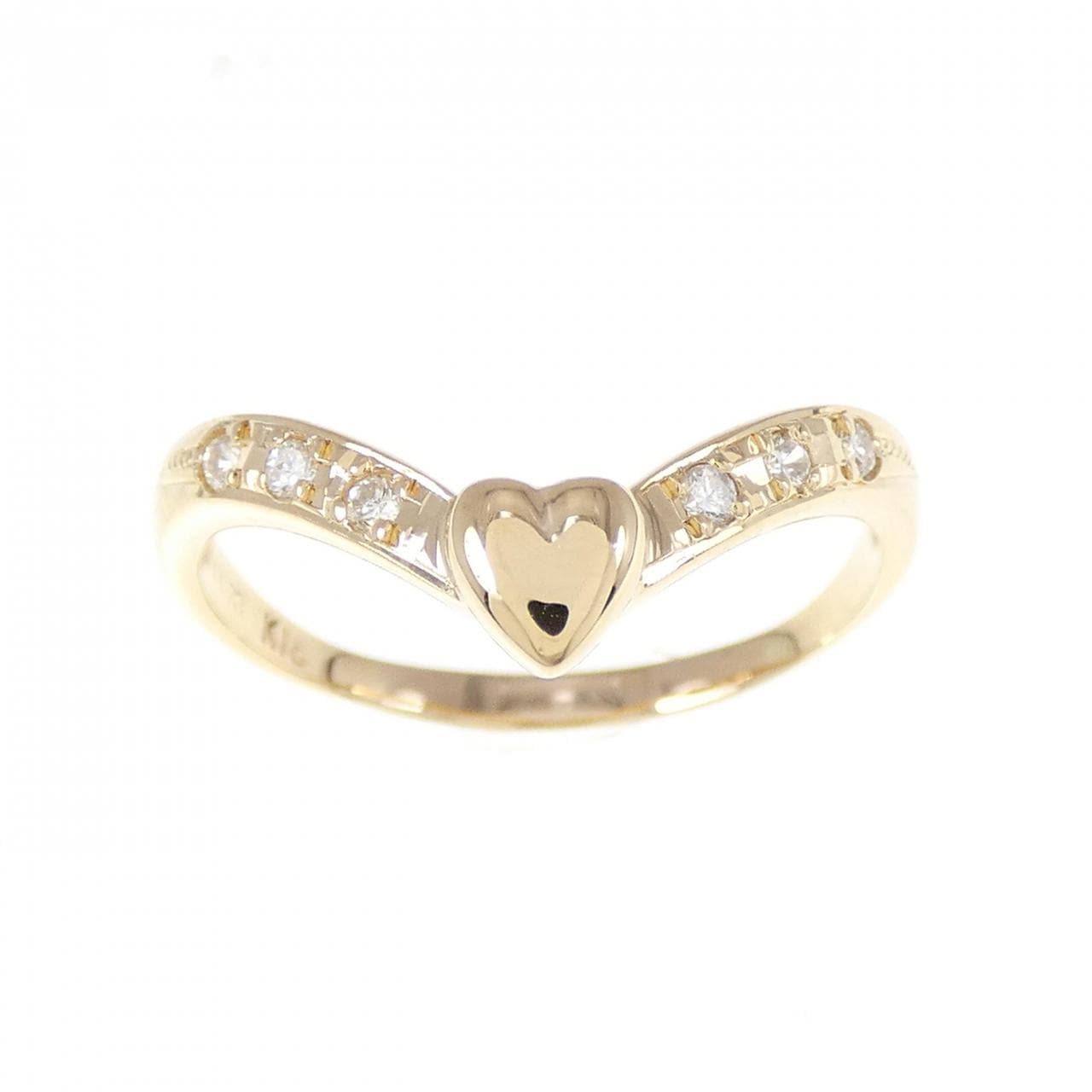 K18YG ハート ダイヤモンド リング 0.073CT