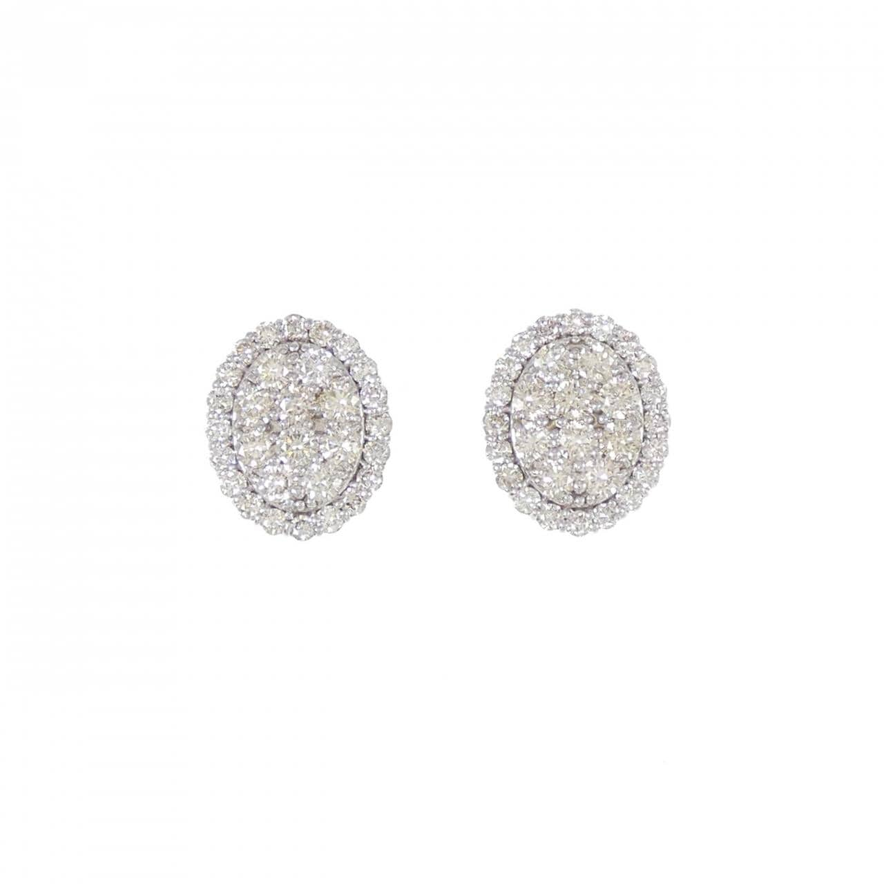 [BRAND NEW] K18WG Diamond Earrings 1.00CT