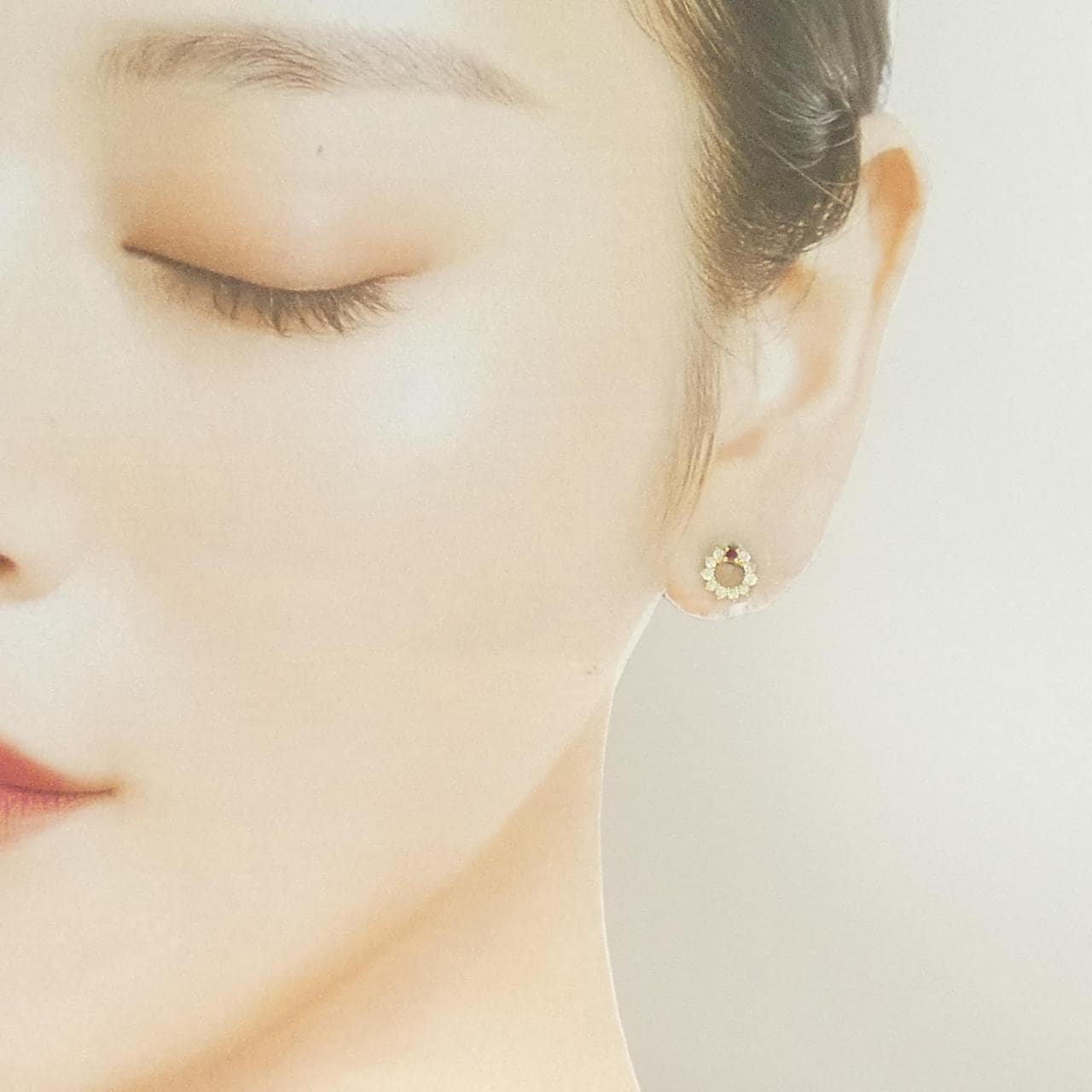 K18YG ルビー ピアス 0.06CT