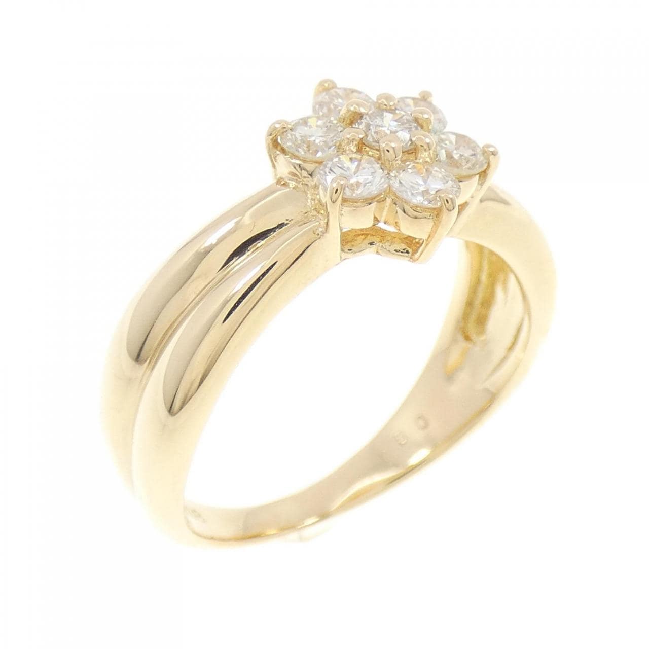 K18YG flower Diamond ring 0.50CT