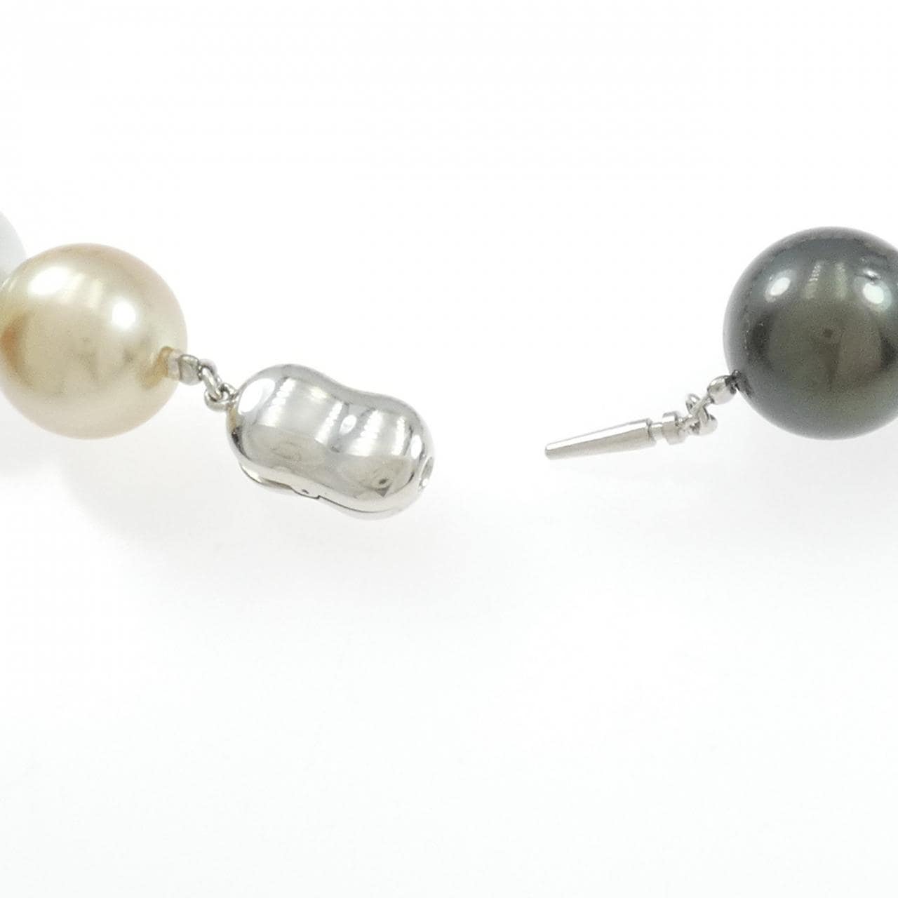 シルバークラスプ 白蝶パール ネックレス 13.7-17.4mm