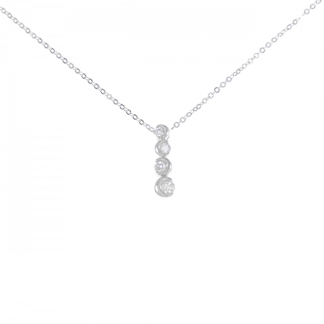 K18WG ダイヤモンド ネックレス 0.16CT