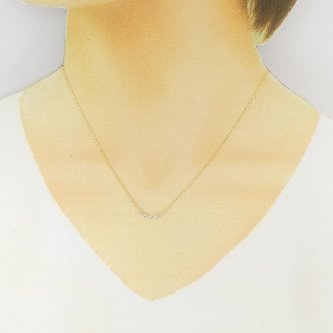 K18YG ダイヤモンド ネックレス 0.12CT