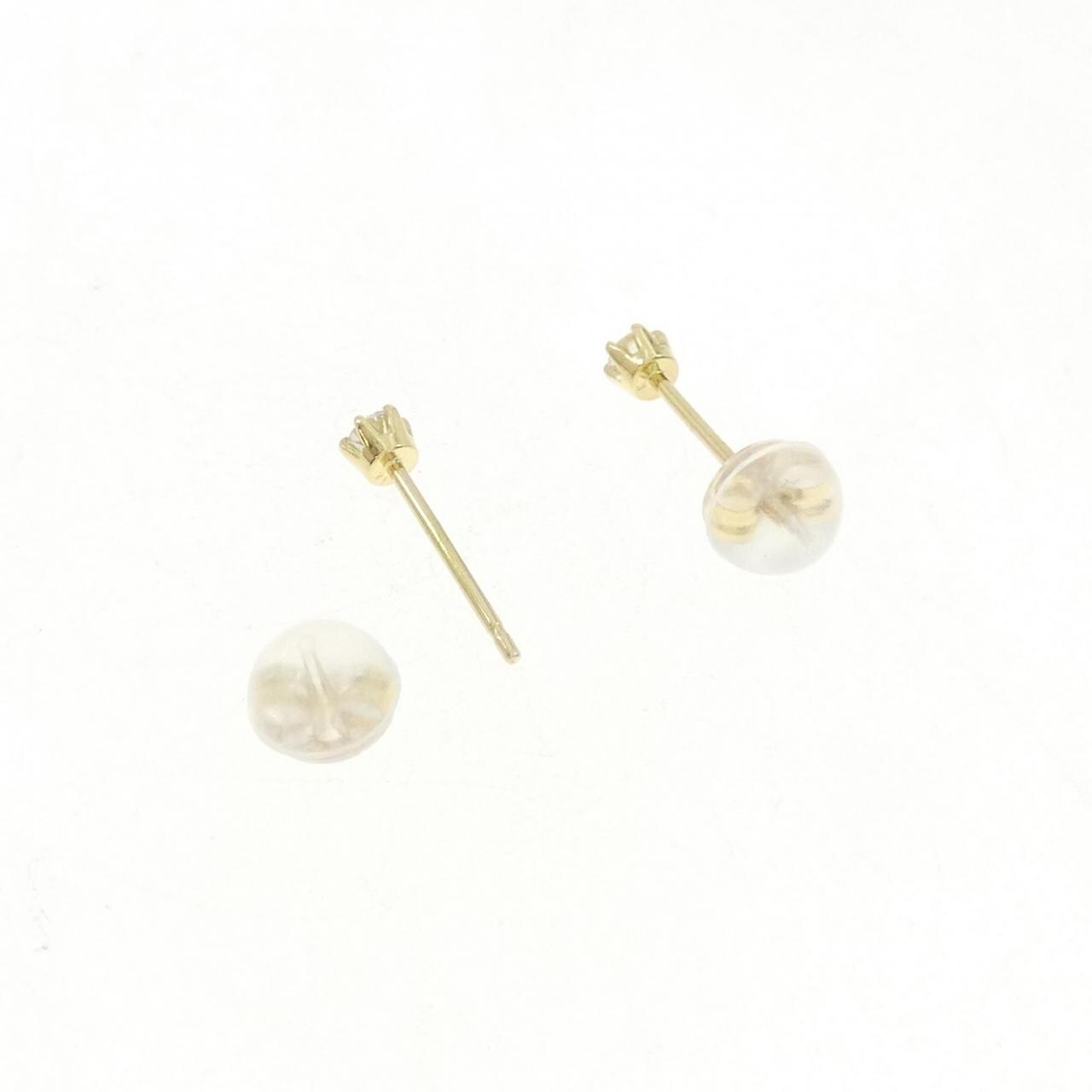 K18YG ソリティア ダイヤモンド ピアス 0.10CT