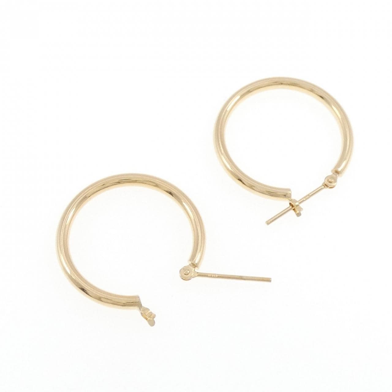 K18YG hoop earrings