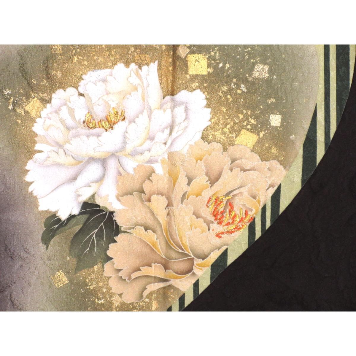 振袖　友禅金彩加工　刺繍入りボカシ染