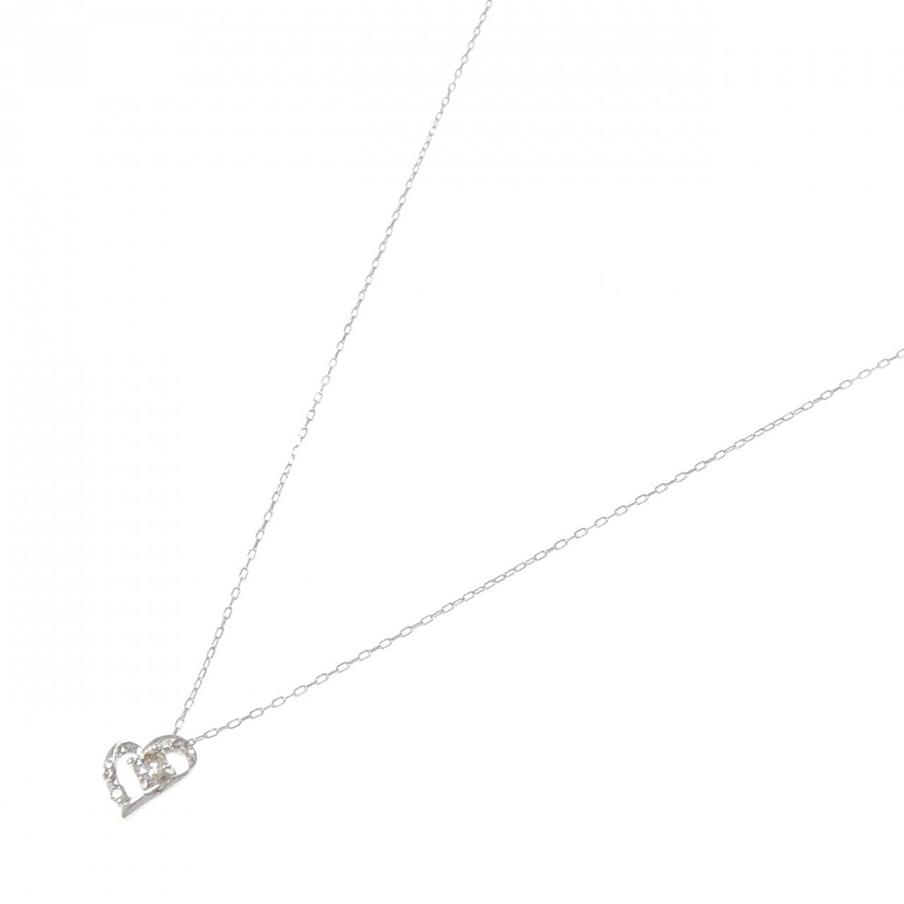 PT900/PT850 ハート ダイヤモンド ネックレス 0.10CT