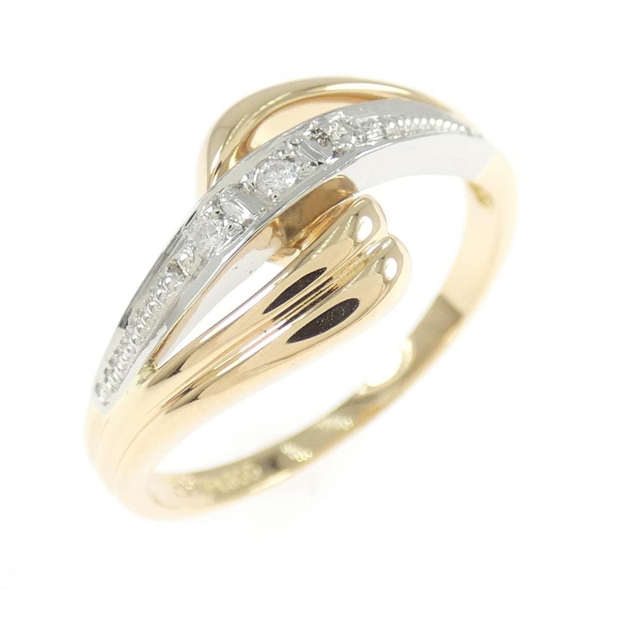 K18YG/PT900 ダイヤモンド リング