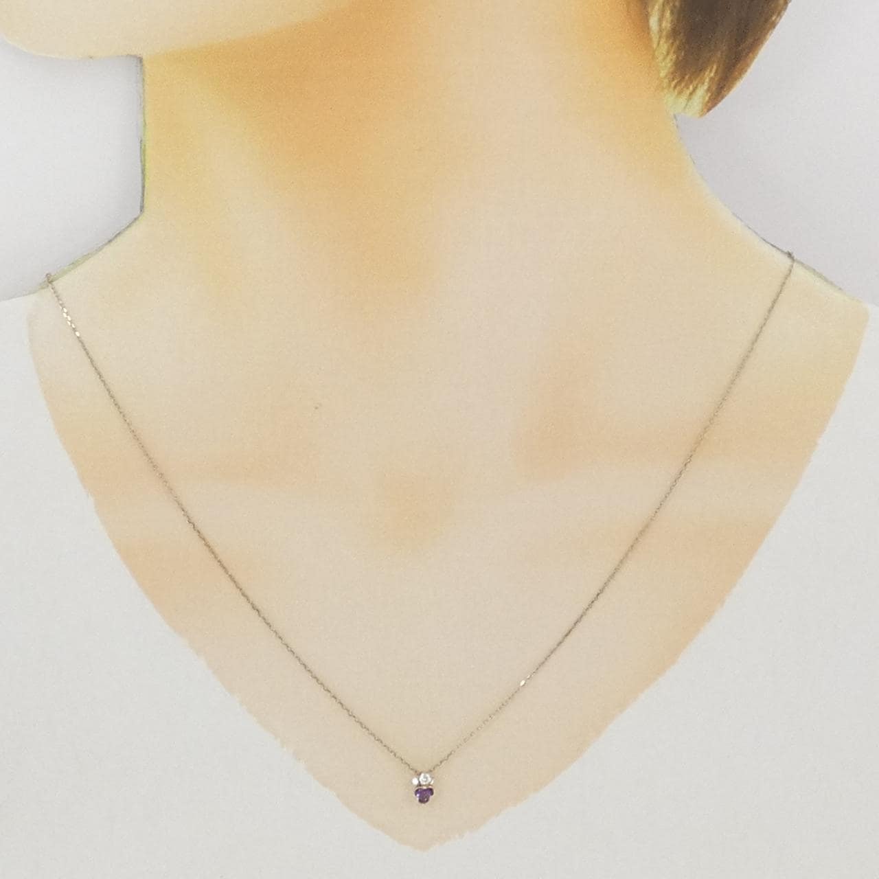 K18YG アメジスト ネックレス 0.08CT