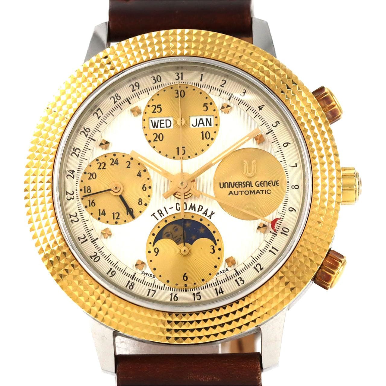 【ノーメンテナンス特価】ユニバーサル･ジュネーブ トリコンパックスクロノグラフ YGコンビ 699.104 SSxYG 自動巻