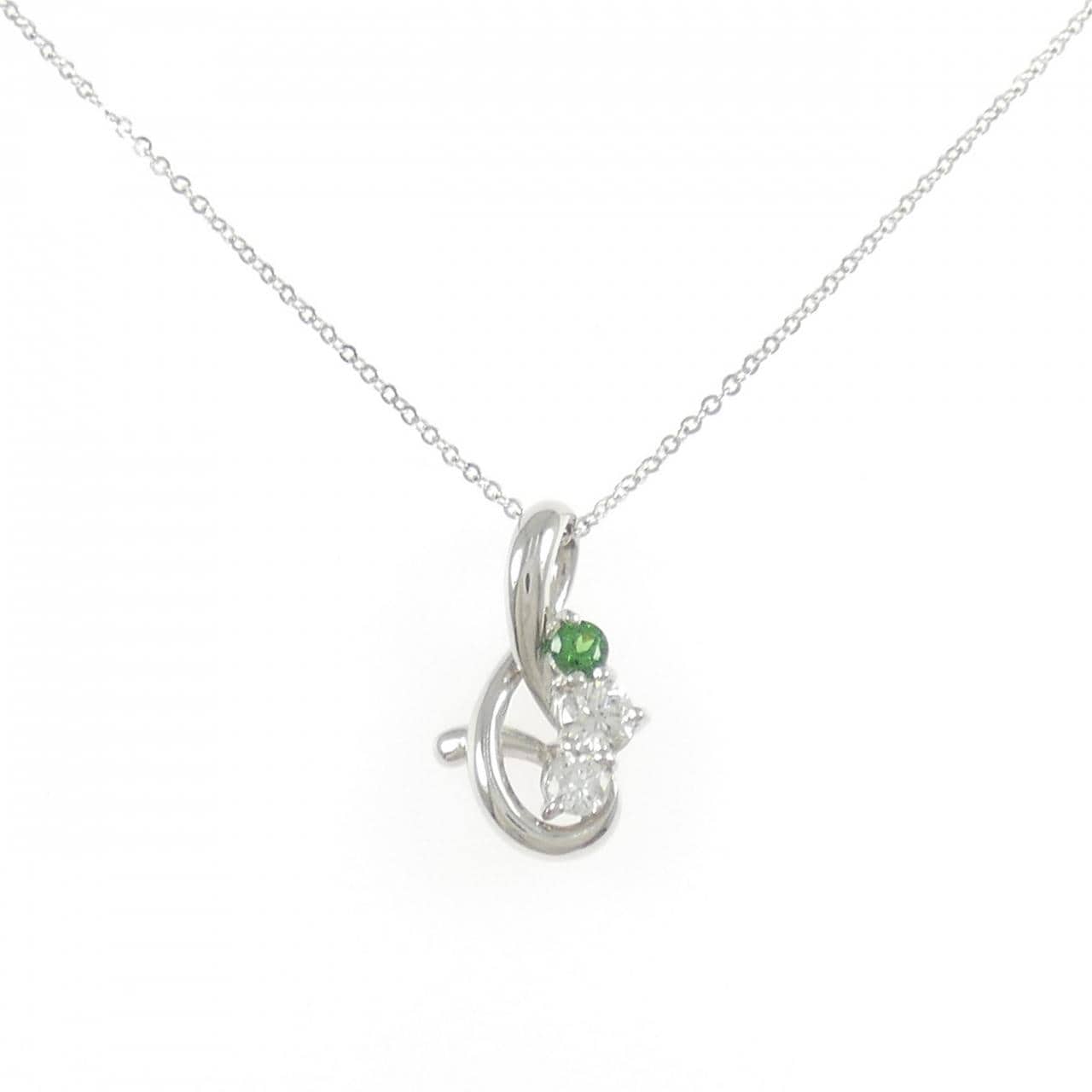 PT900/PT950 グリーンガーネット ネックレス