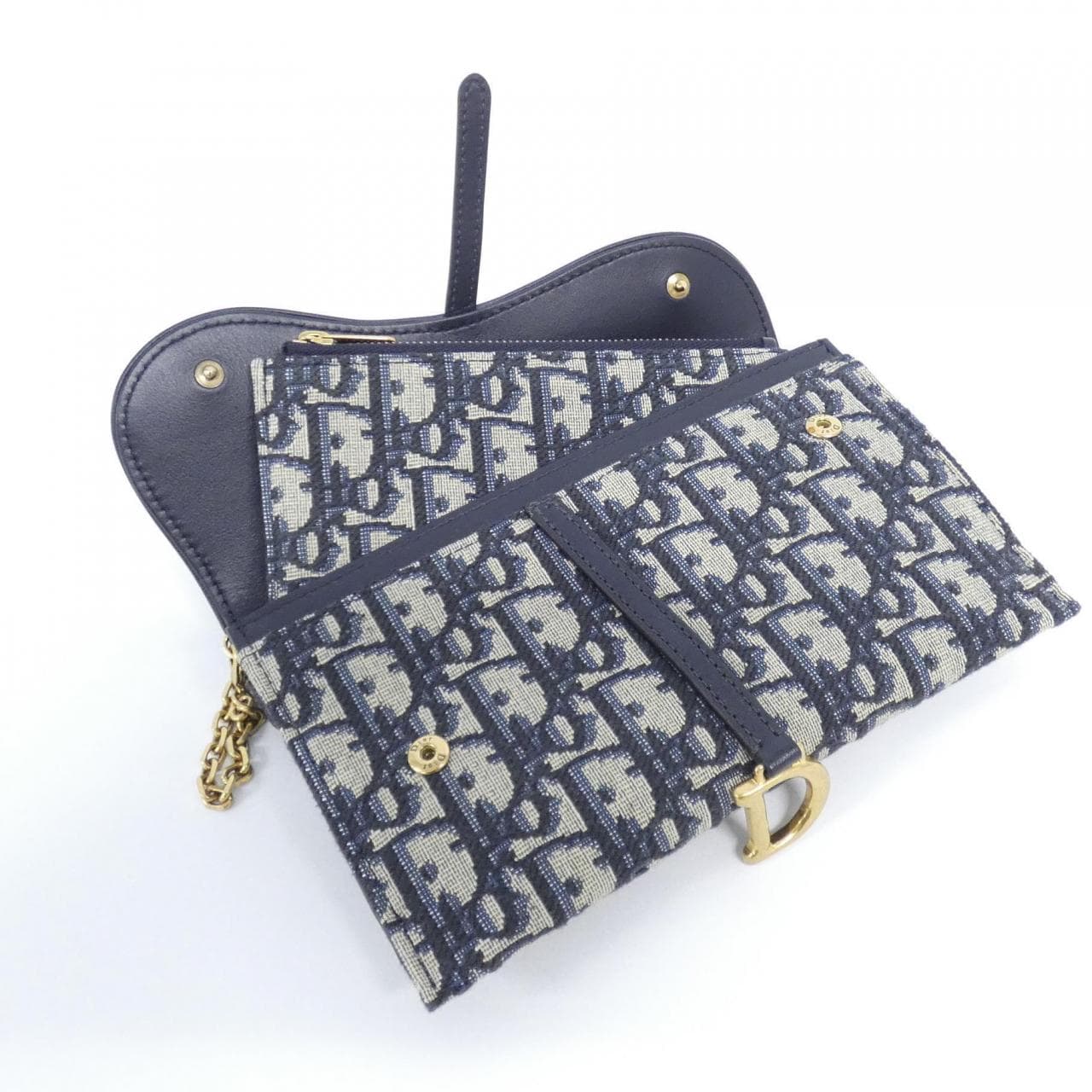 【新品】クリスチャンディオール DIOR OBLIQUE サドル S5614CTZQ チェーンウォレット