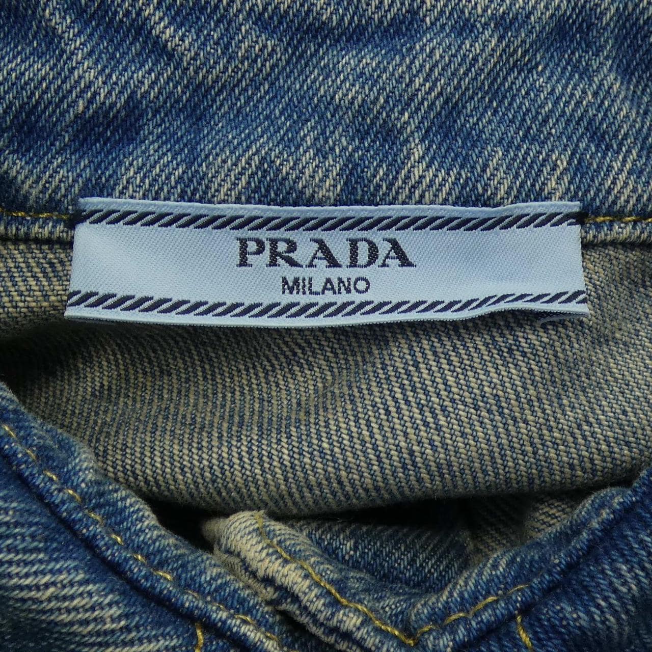 プラダ PRADA オーバーサイズ オーガニックデニム トライアングルロゴ GFC036 SOOO 13Z6 シャツ