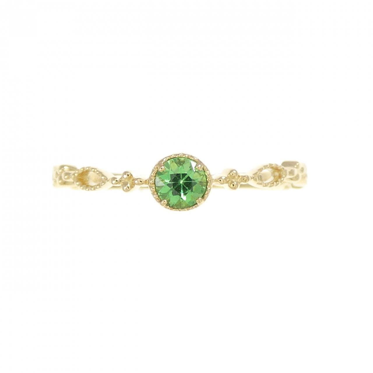 K18YG グリーンガーネット リング 0.183CT