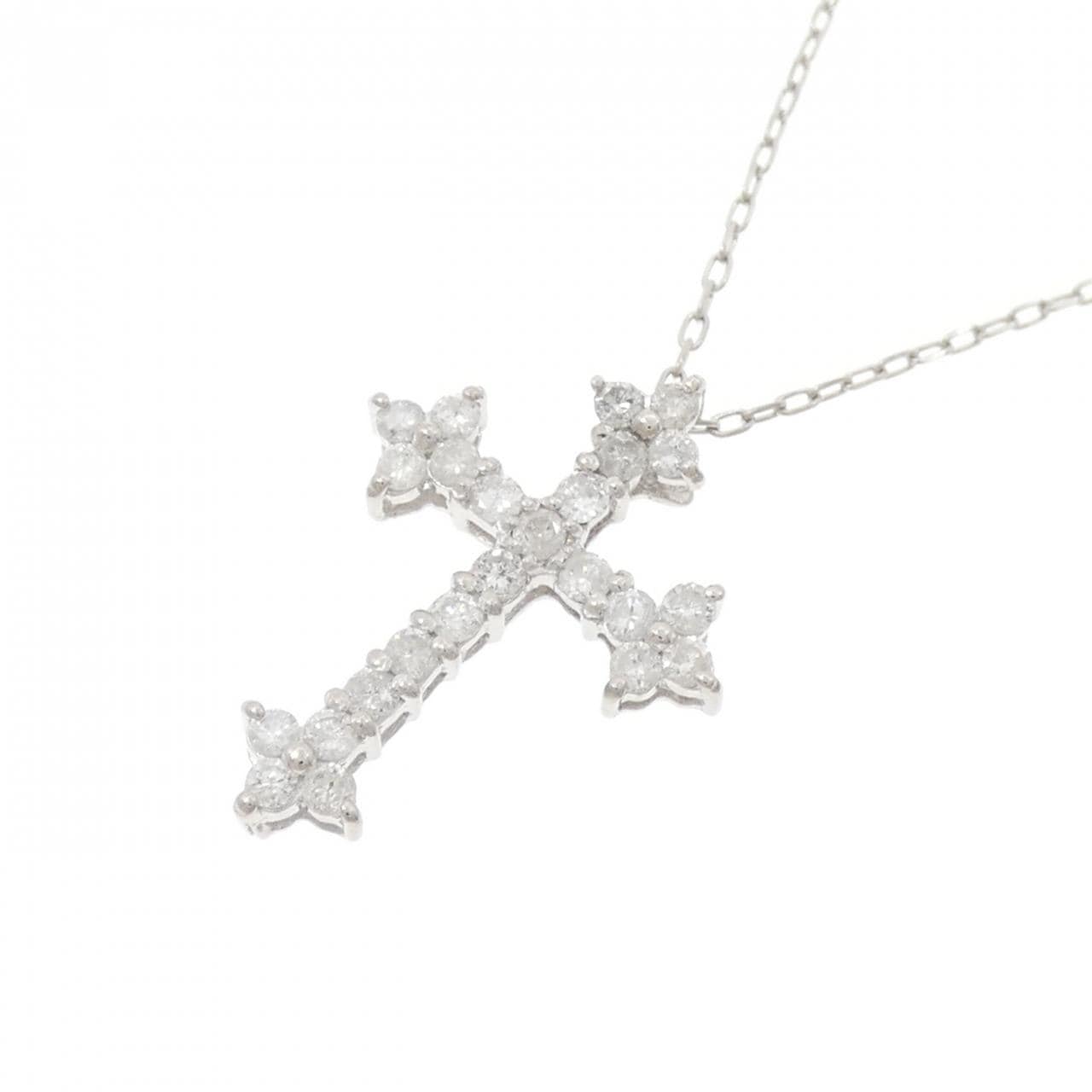 PT900/PT850 クロス ダイヤモンド ネックレス 0.50CT