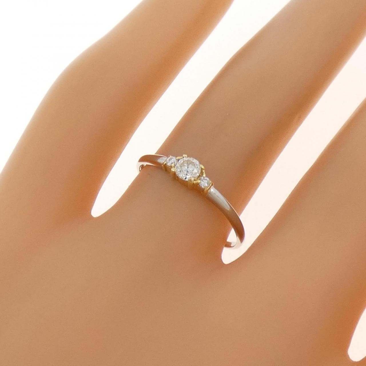 PT900/K18YG ダイヤモンド リング 0.08CT