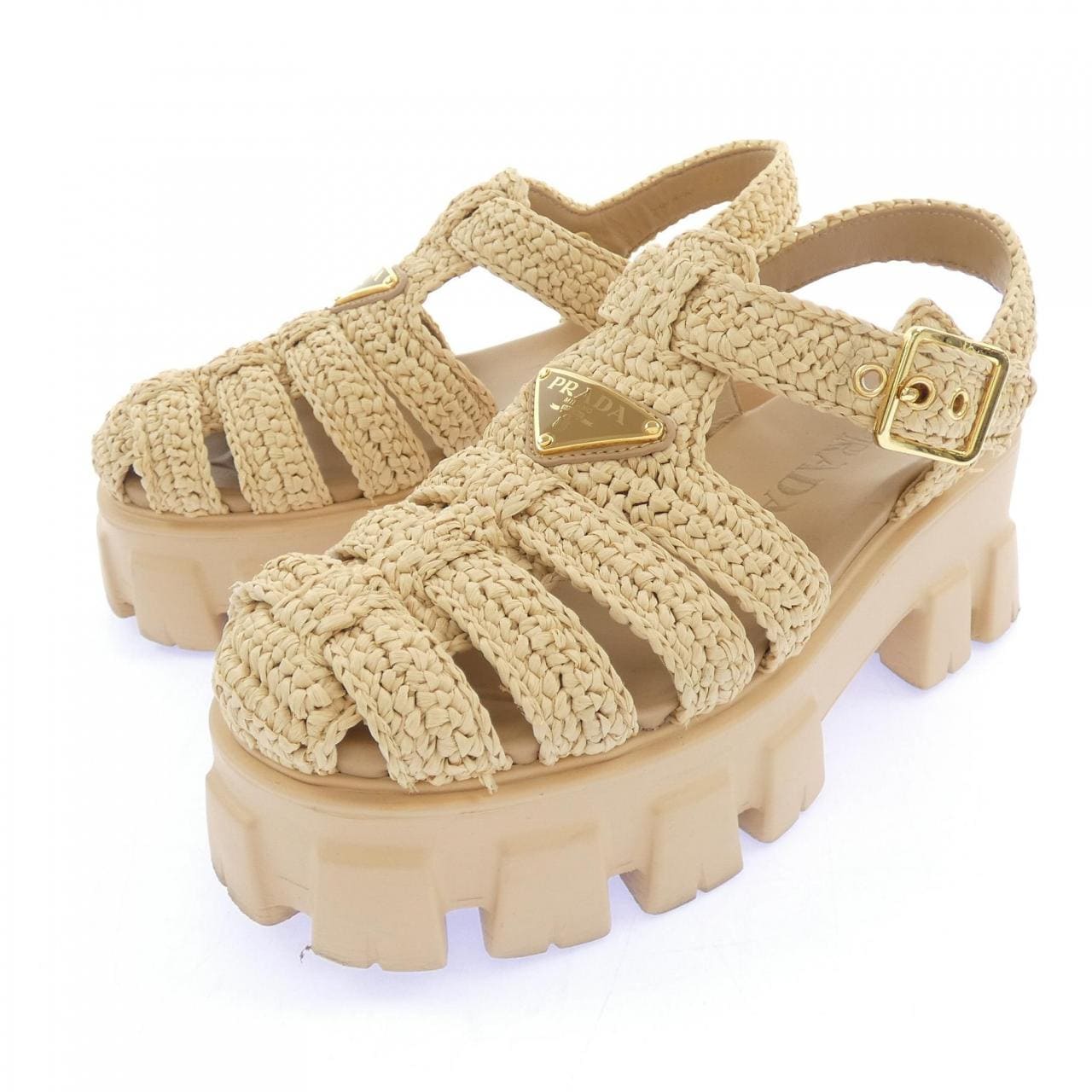 プラダ PRADA トライアングルロゴ 1X138N モノリス クロシェ サンダル
