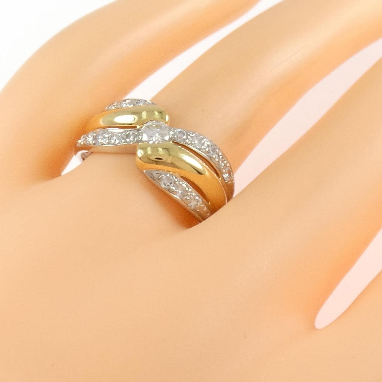 PT900/K18YG ダイヤモンド リング 0.50CT