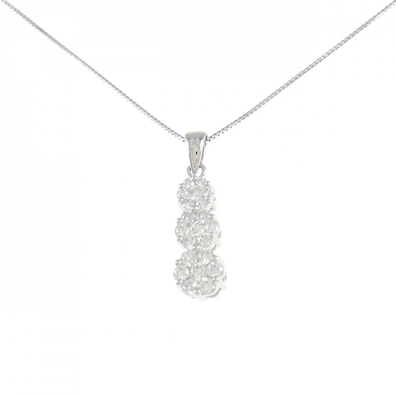 K18WG ダイヤモンド ネックレス 1.00CT