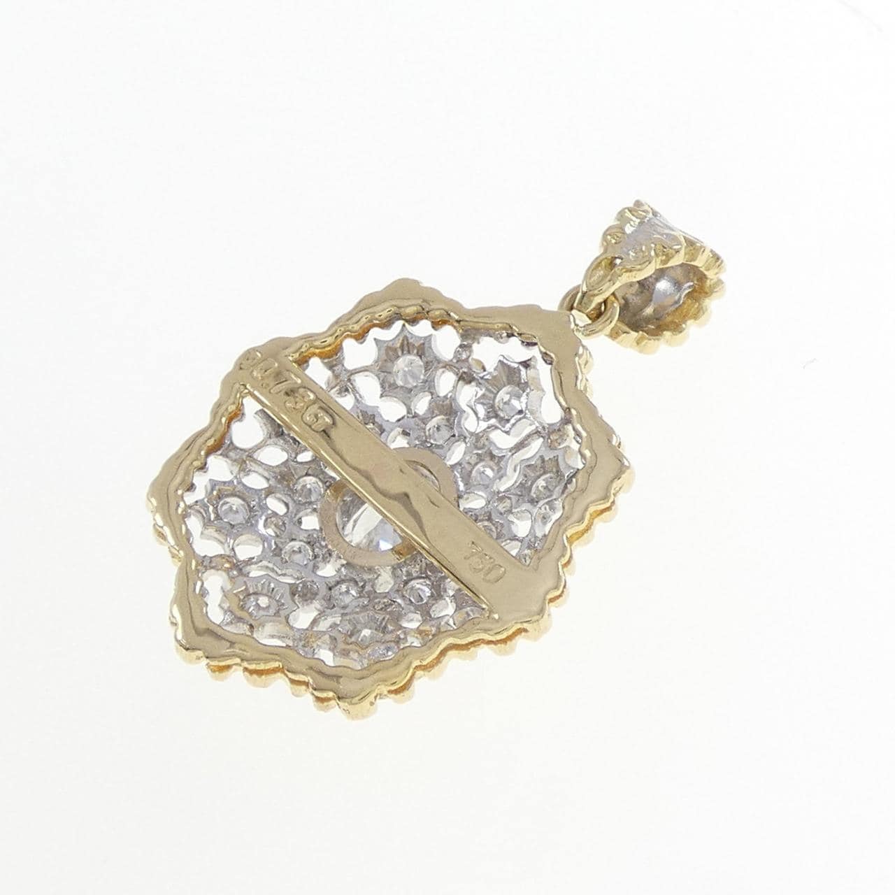 750YG/750WG ダイヤモンド ペンダント 0.73CT